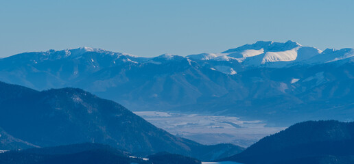 Dumbier, Krakova hola and few other hills of Nizke Tatry mountains from Stoh hill in winter Mala Fatra mountains © honza28683