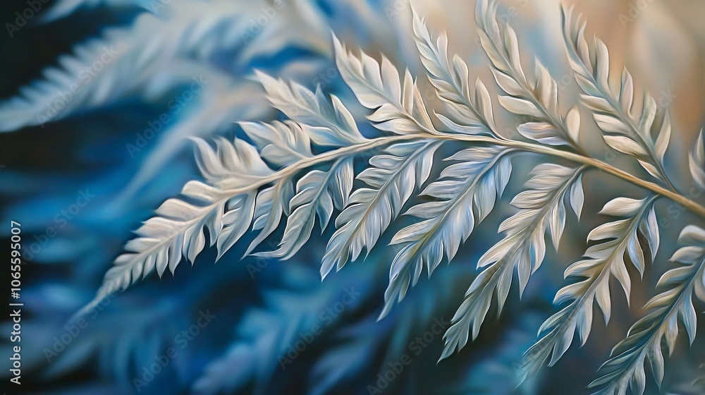 Poster capture the intricate details of a fern leaf in stunning macro photography to explore nature's patte