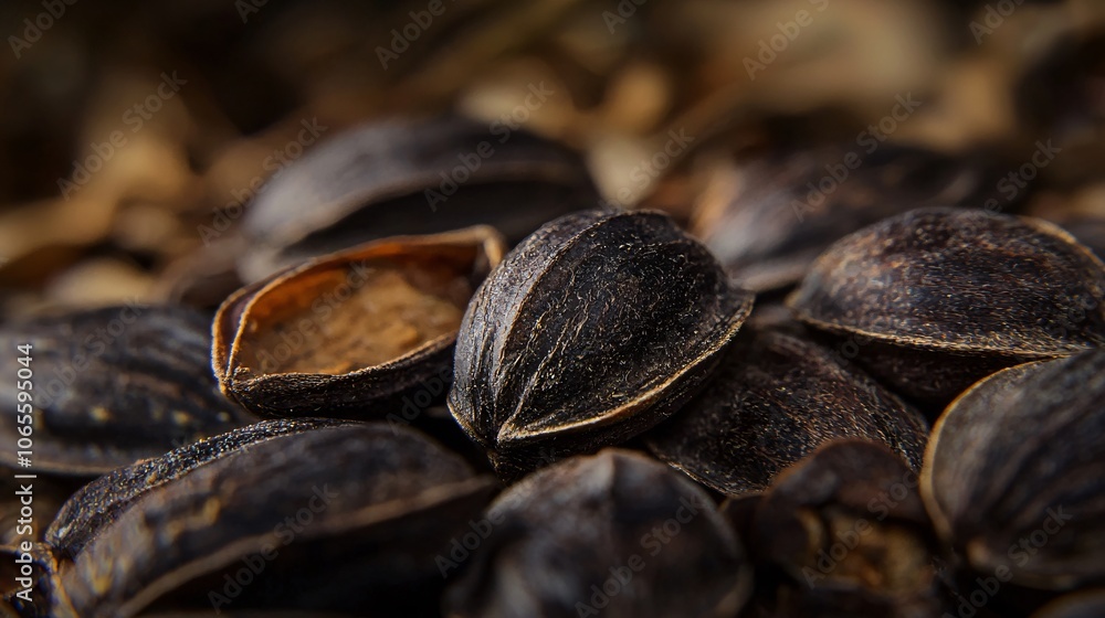 Poster explore the intricate details of botanical seeds in stunning macro photography for nature enthusiast