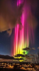 Stunning Aurora Borealis Above Enchanting Landscape