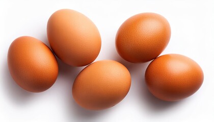 Eggs on white background