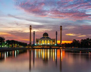 Big mosque in Thailand in the evening