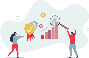 Fototapeta premium Quality assurance or performance tracking for development.flat characters.