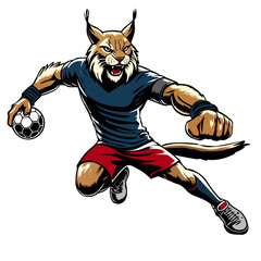 Lynx jouant au handball