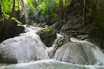 Beautiful Erawan Falls Level 4 in Kanchanaburi Province