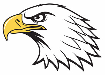 Naklejka premium Fierce Bald Eagle Head Vector Illustration Majestic Bird Mascot Design. An Eagle head mascot logo vector illustration