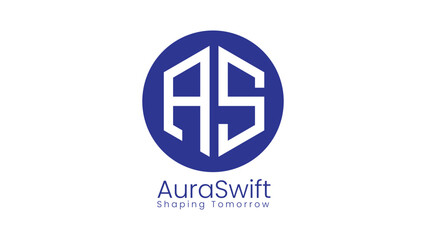 Obraz premium Alphabet letter logo AS with circle , 