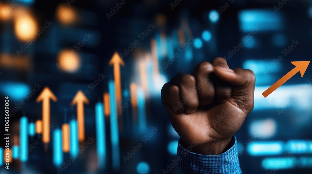 Aufkleber dynamic and interactive market data display with positive upward trend arrows symbolizing financial 