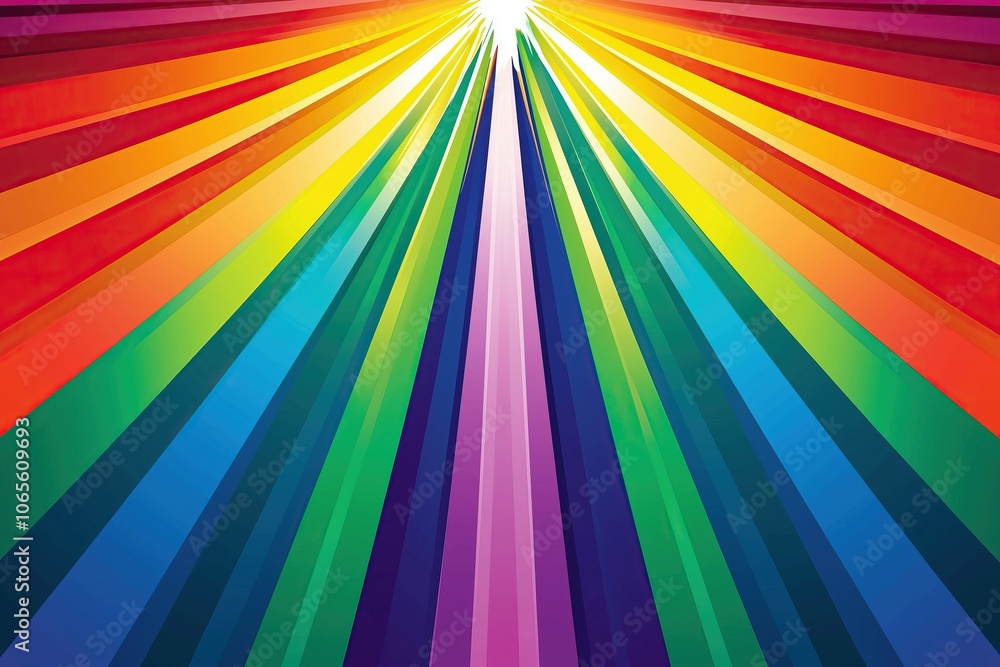 Poster vibrant rays of color radiate from center rainbow effect abstract background