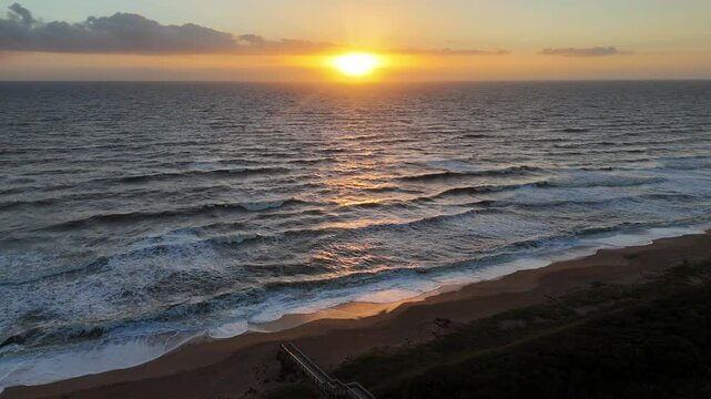 Waves Crashing on Orange Sandy Beach in Florida, USA
North Beach Guana River Preserve