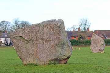 Standing stone circle at Avebury in Wiltshire	