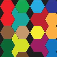 Abstract colorful hexagonal background; decorative  color honeycomb structure; illustration