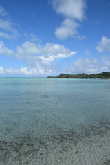 Fototapeta premium The tropical white sand beaches of Bora Bora in French Polynesia
