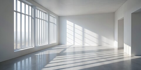 Obraz premium Sunbeams Streaming Through Window in Minimalist Room