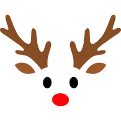 Obraz premium Reindeer icon. Deer cartoon. Christmas elements for decoration