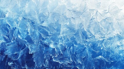 Obraz premium blue and shiny ice pattern on frozen window 