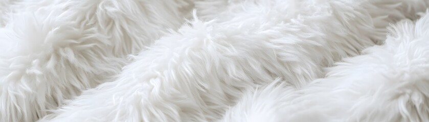 Close-Up of Soft White Fur Fabric with Gentle Wrinkles
