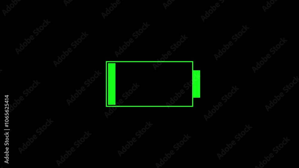 Poster simple animation of a low battery indicator in flat design. . flat design low battery moving image. 