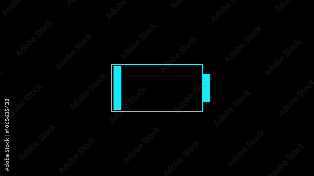 Poster simple animation of a low battery indicator in flat design. . flat design low battery moving image. 