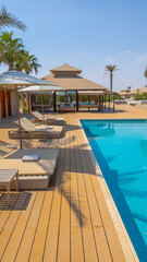 Fototapeta premium Desert resort with pool in Qatar.