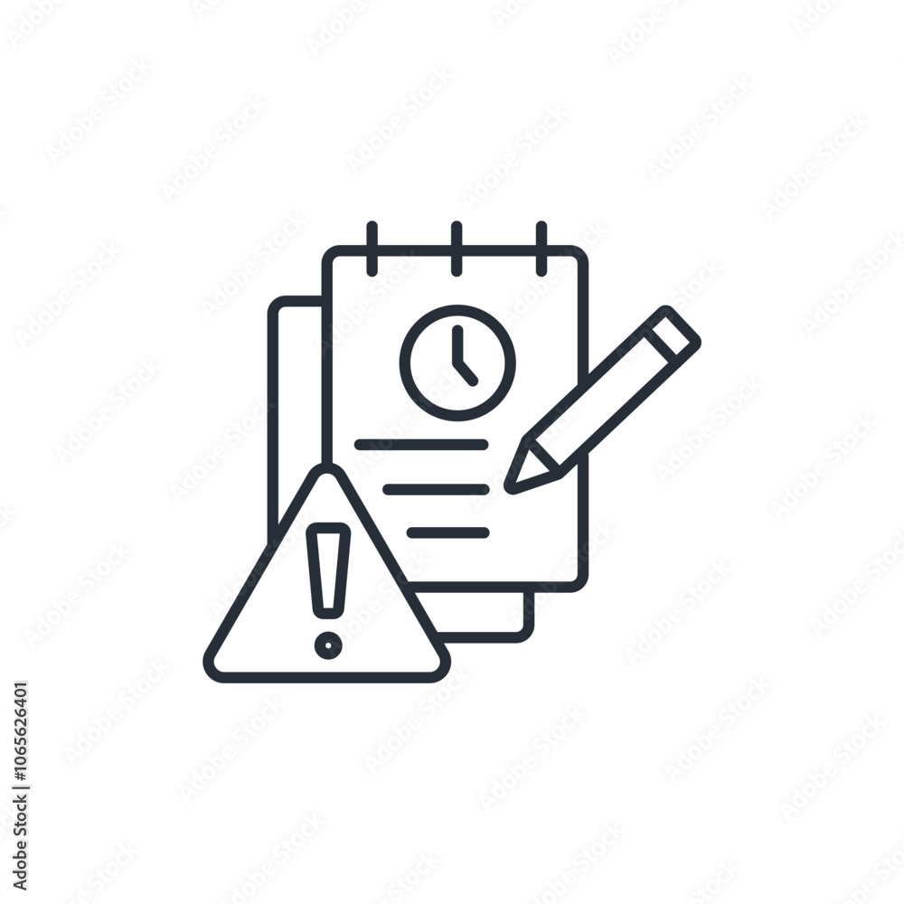Poster deadline icon. vector.editable stroke.linear style sign for use web design,logo.symbol illustration.