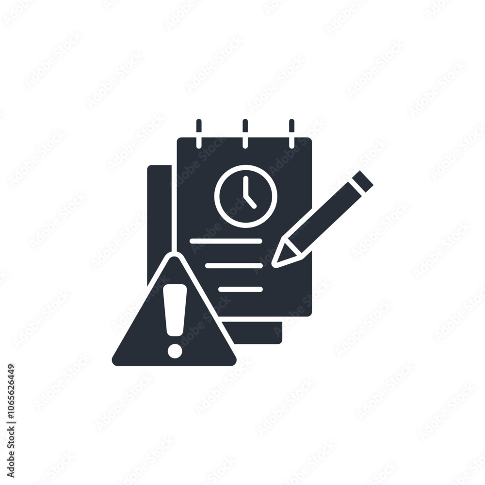 Poster deadline icon. vector.editable stroke.linear style sign for use web design,logo.symbol illustration.