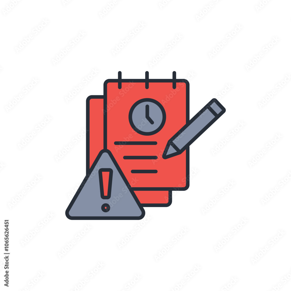 Poster deadline icon. vector.editable stroke.linear style sign for use web design,logo.symbol illustration.
