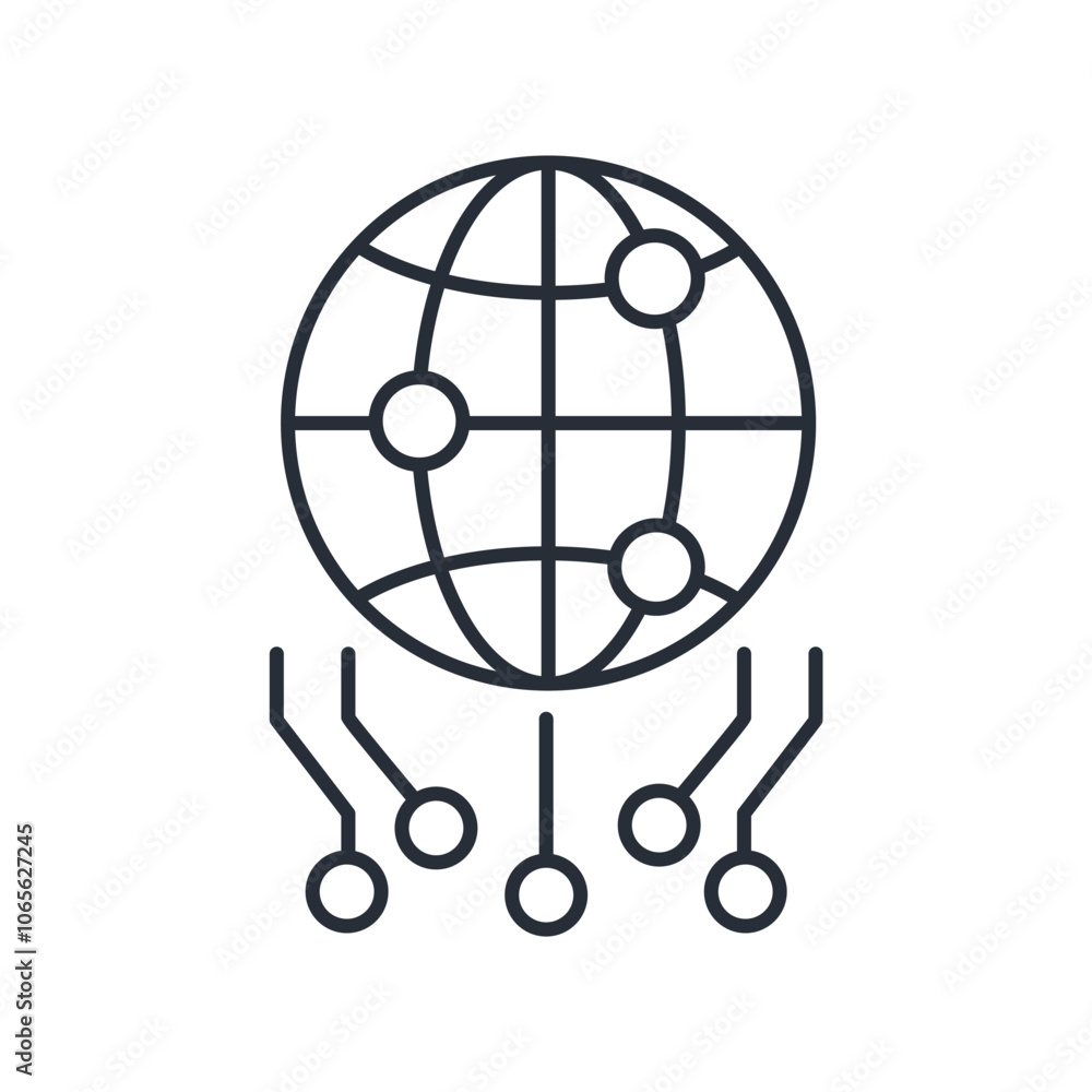 Poster networking icon. vector.editable stroke.linear style sign for use web design,logo.symbol illustratio