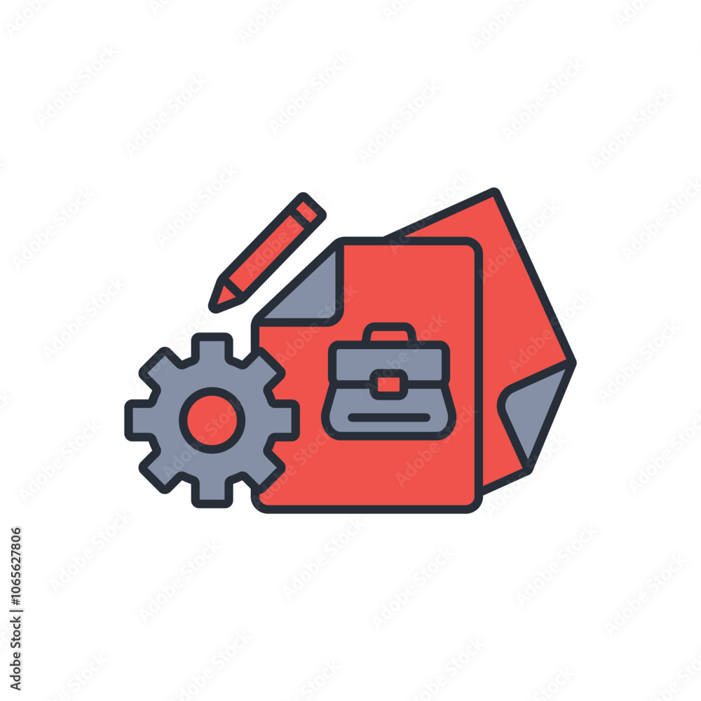 Poster project icon. vector.editable stroke.linear style sign for use web design,logo.symbol illustration.