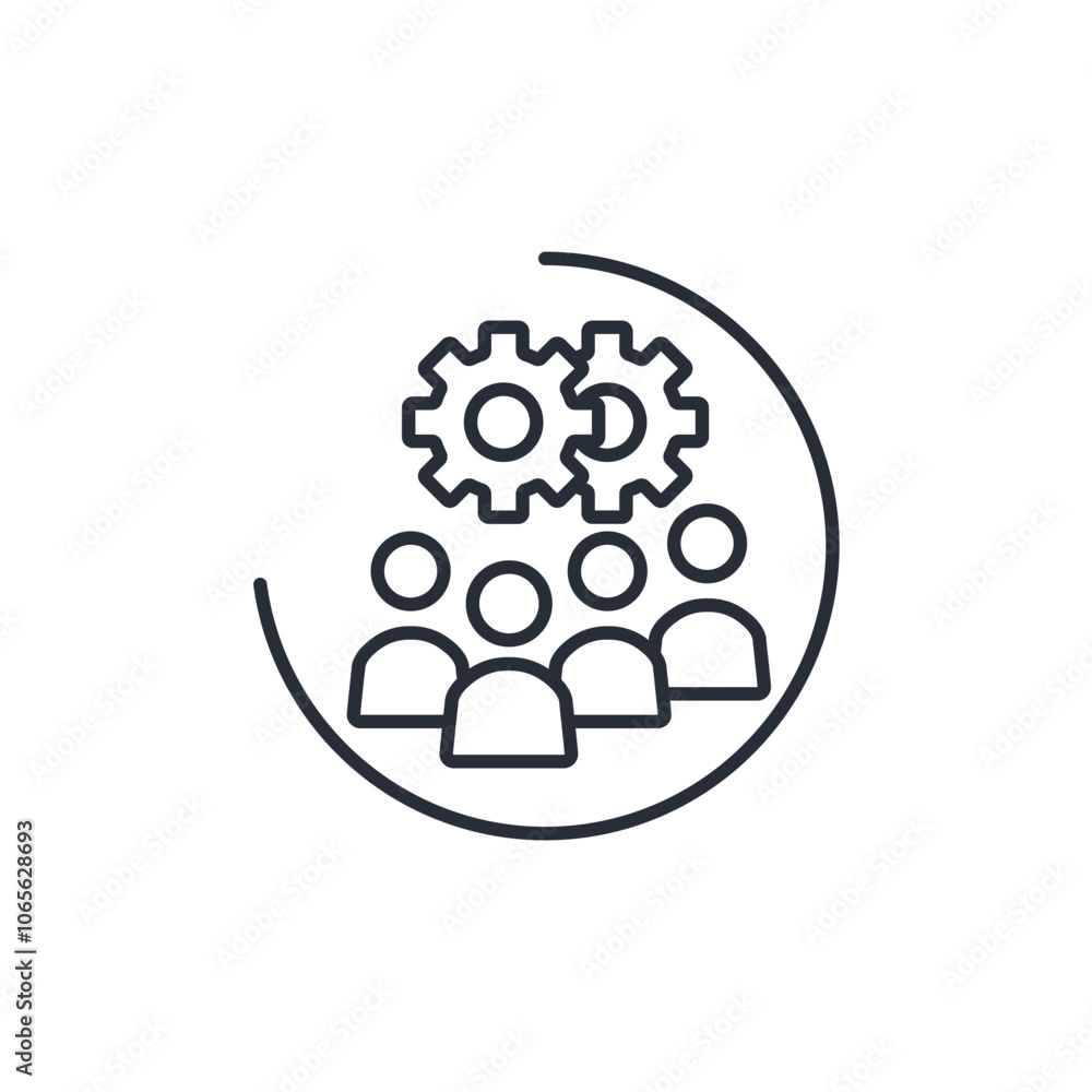 Poster teamwork icon. vector.editable stroke.linear style sign for use web design,logo.symbol illustration.