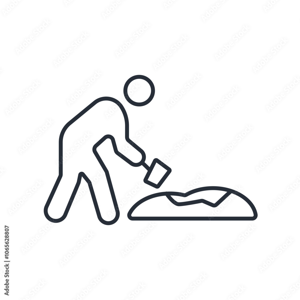 Poster work in progress icon. vector.editable stroke.linear style sign for use web design,logo.symbol illus