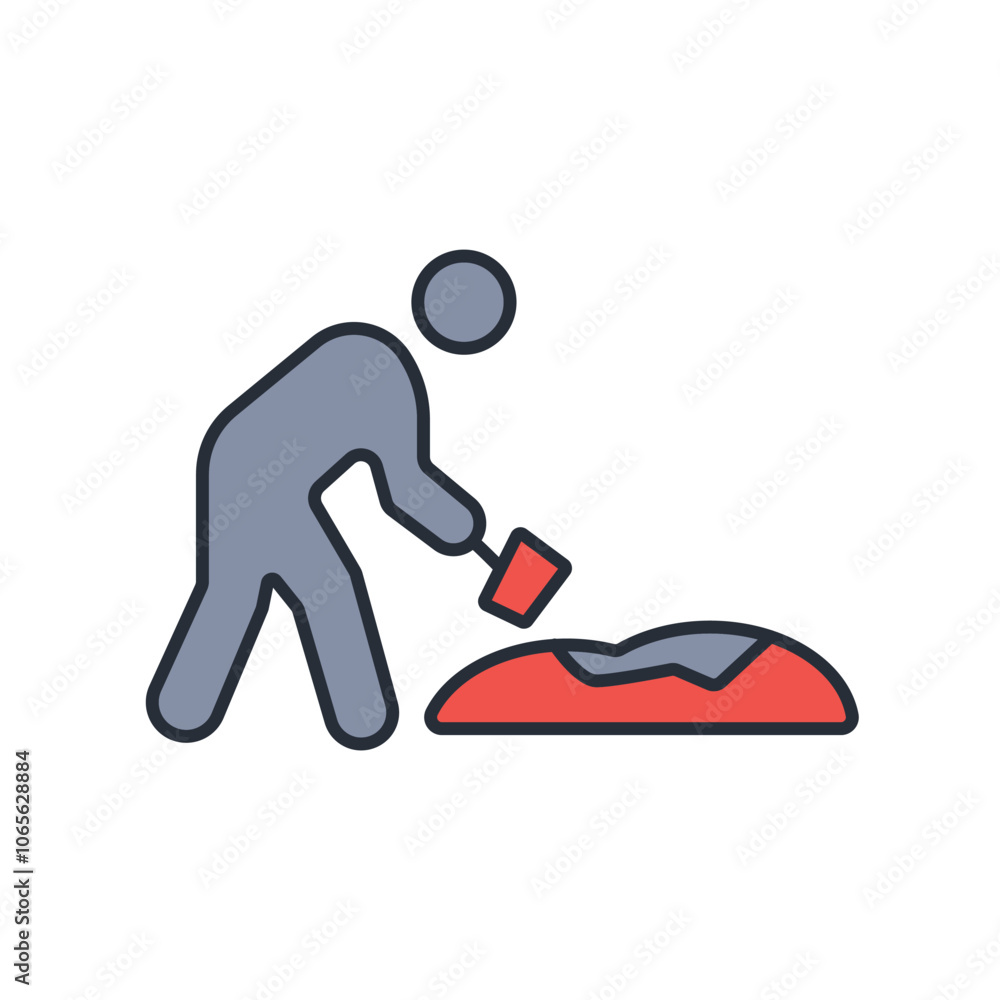 Poster work in progress icon. vector.editable stroke.linear style sign for use web design,logo.symbol illus