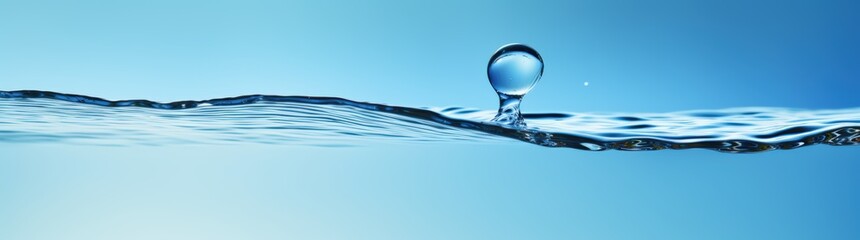 Abstract water white background, light blue water surface with bubbles and ripples