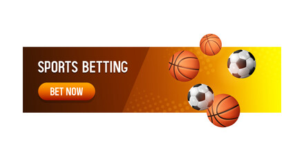 Sports betting banner. Banner for a website. Vector illustration.