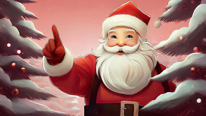 santa claus and christmas tree