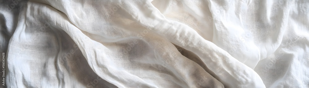 Poster abstract texture of a white fabric with a grid pattern