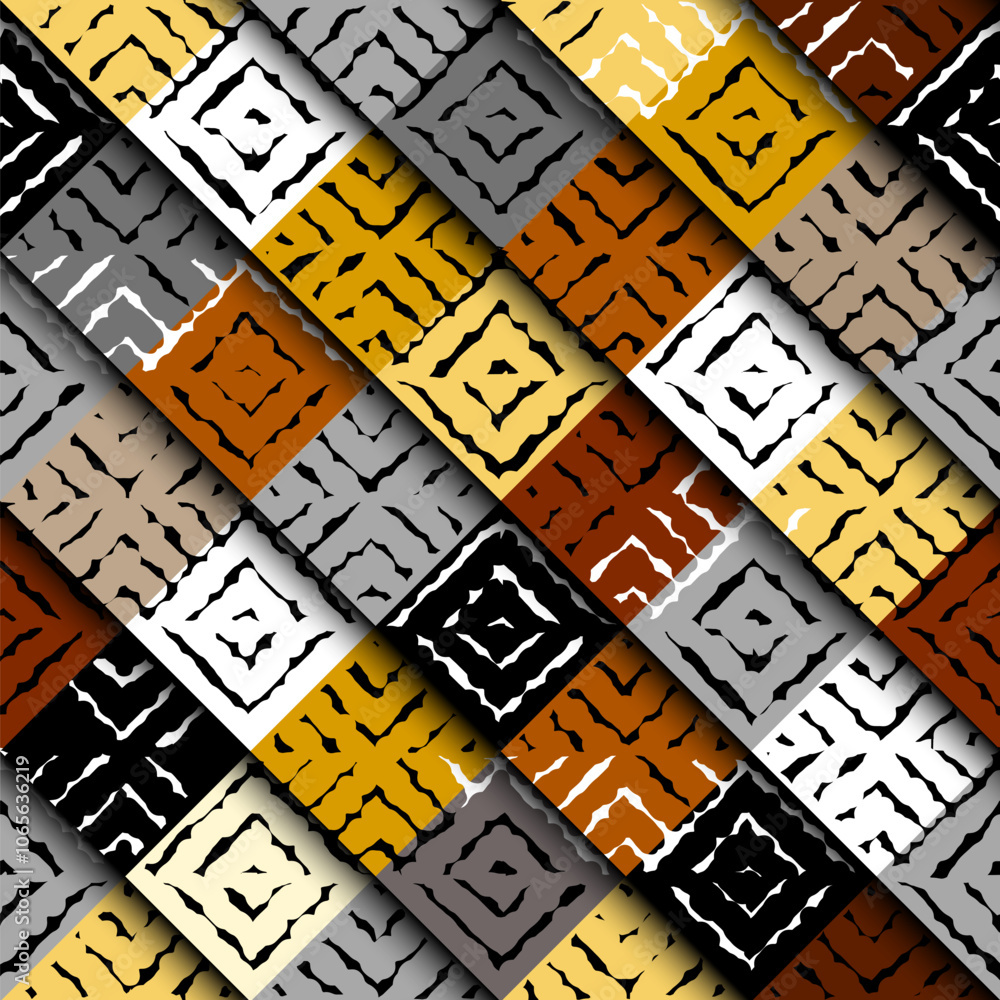 Poster Seamless vector background in the bohemian style.