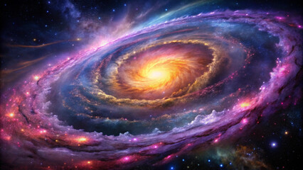 Obraz premium Cosmic Spiral Galaxy - Space Exploration and the Wonders of the Universe