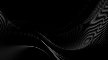 Smooth Black Waves on Dark Background