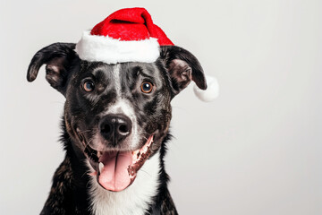 Black dog on the white background