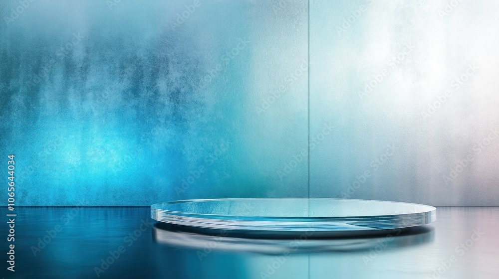 Poster a minimalist display platform with a gradient background, ideal for product showcases.