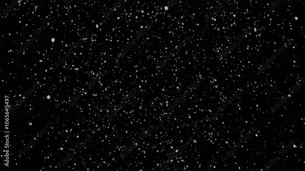 Wall mural winter snow - falling snow animation, seamless loop. alpha channel.