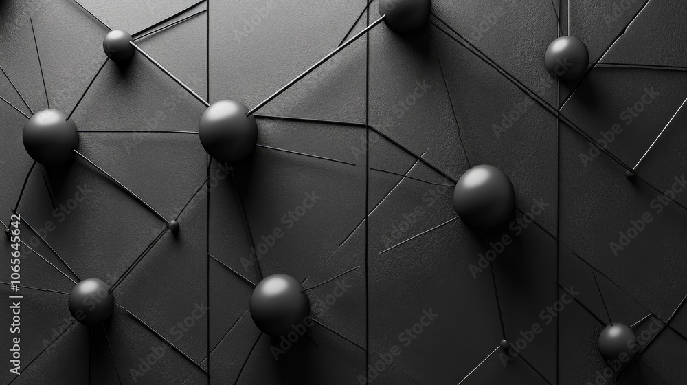 Poster geometric nodes creating associative patterns in a sleek minimalist style