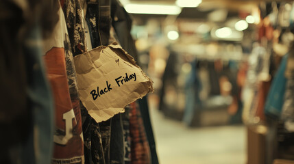 Torn paper with "Black Friday" written on it, indicating the start of the popular shopping event.
