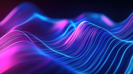 Obraz premium Blue neon light effect representing communication technology creating an abstract graphic suitable for posters and presentation backgrounds