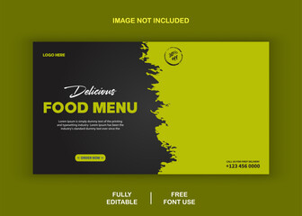 Food menu banner social media post template design vector