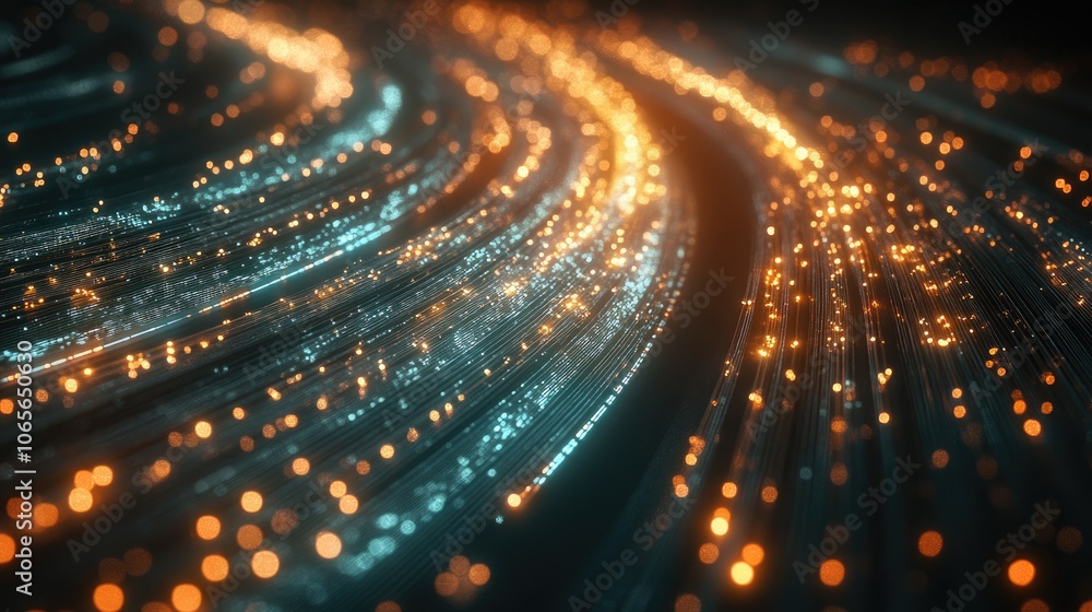 Poster high speed internet through fiber optics enhances broadband connection and data transmission using l