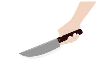 Kitchen knife on white background.