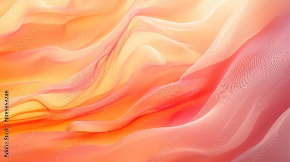 Poster a captivating visual featuring a dynamic gradient of orange and pink shades complemented by gentle f