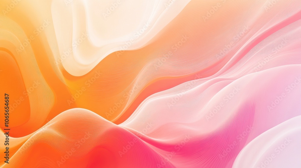 Poster a captivating visual featuring a dynamic gradient of orange and pink shades complemented by gentle f
